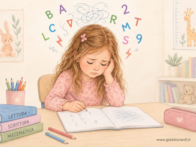 DSA, disturbi specifici dell'apprendimento nel bambino, illustrazione dello studio della dottoressa Giada Lunardi