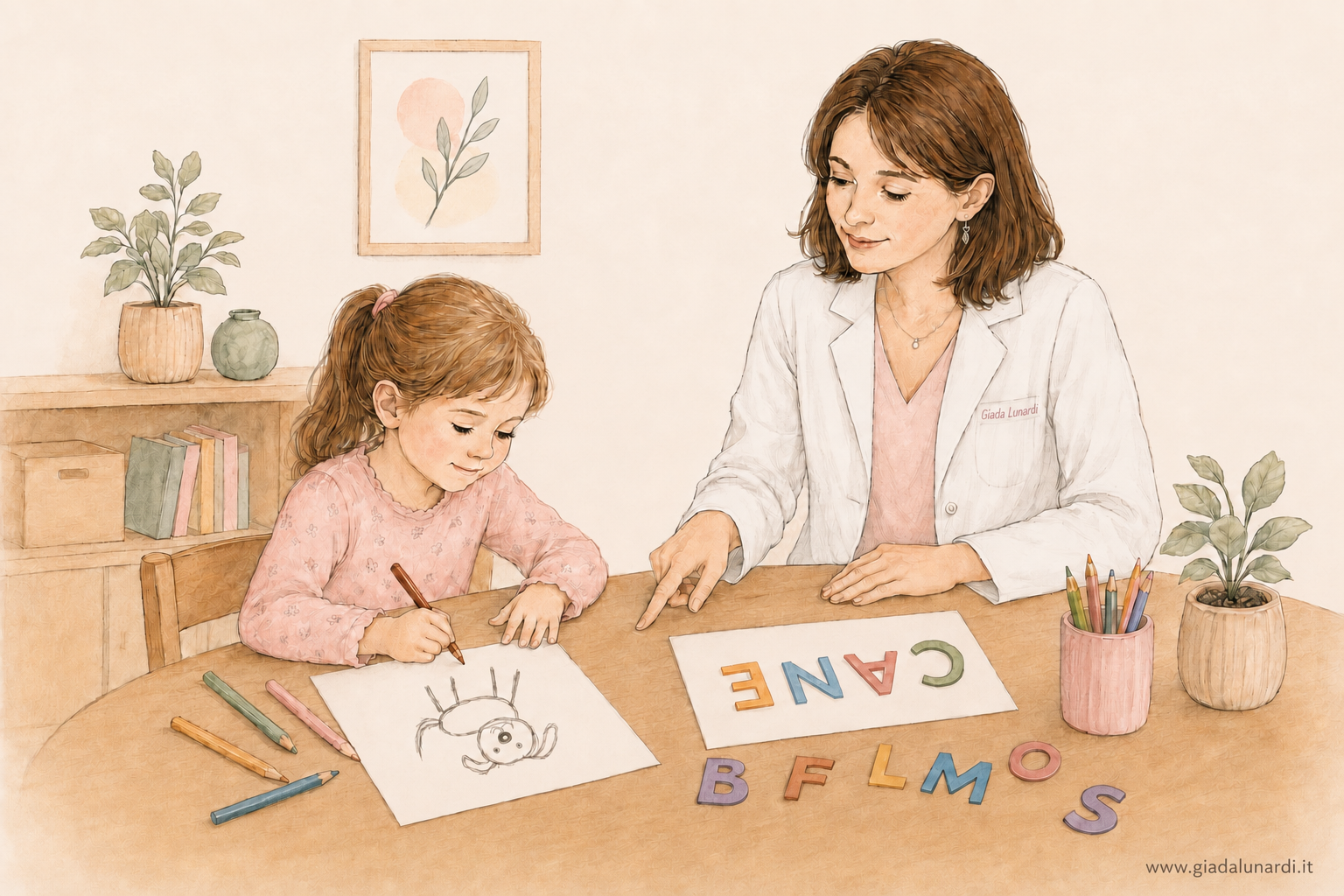 Ritardo del linguaggio nel bambino, illustrazione dello studio della dottoressa Giada Lunardi